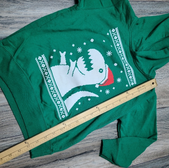 Christmas Dinosaur Sweatshirt | Ugly Sweater - Picture 3 of 9